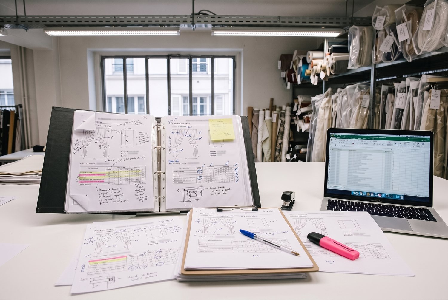 Fiches de coupe et dossier de production
