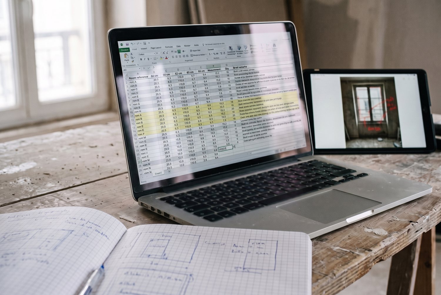 Documentation photo et fichier de cotes
