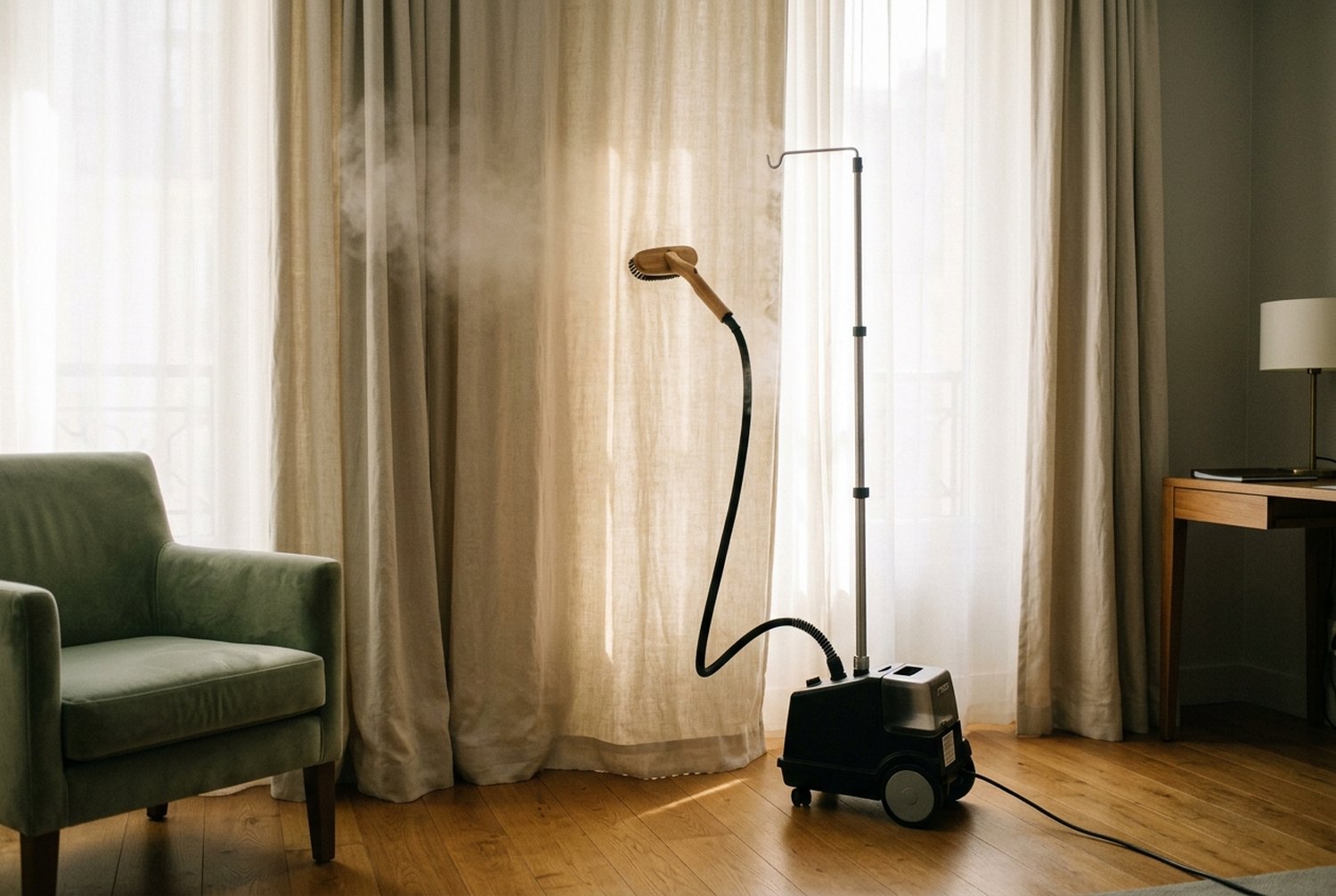 Défroissage vapeur et réglage des plis